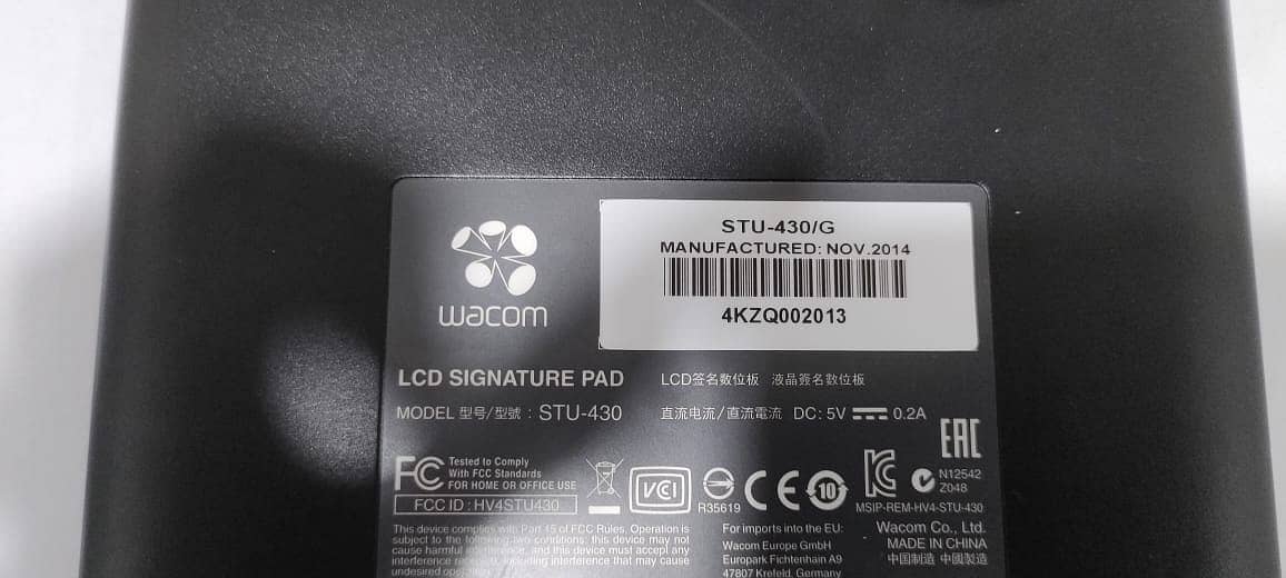 Wacom LCD Signature Pad STU-430/G with Pen 5