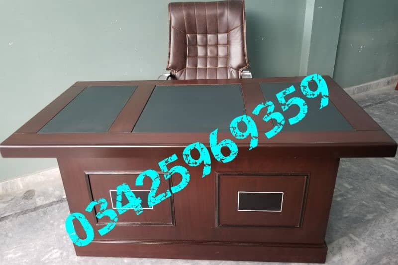 Office table top leather 4,5ft furniture sofa chair work study desk 0
