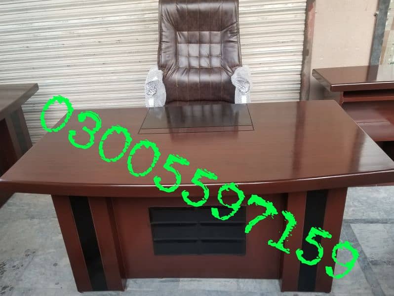 Office table top leather 4,5ft furniture sofa chair work study desk 1