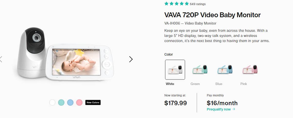 VAVA 720P Video Baby Monitor with Camera 10