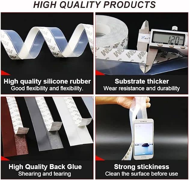 Window Door stopper Strips Weather Bottom Seal Silicone Tape 1