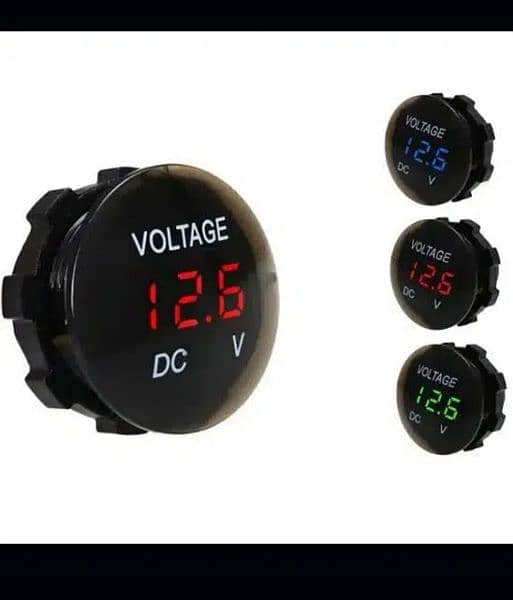 12v-24v Led Display Waterproof Motorcycle Voltmeter Gauge Volta 0