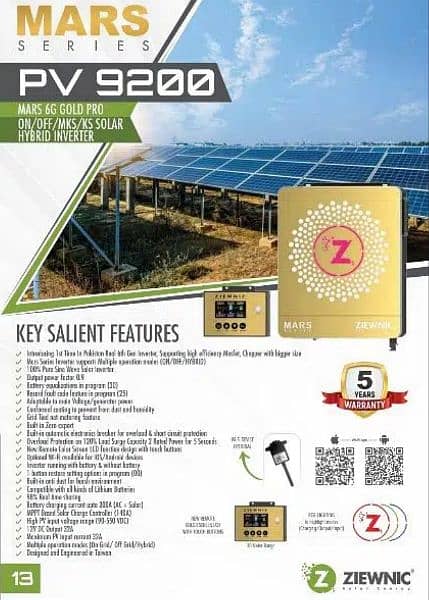 Ziewnic Mars Gold PV9200 7kva Solar Hybrid Inverter 4