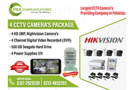 HIKVISION 4 HD CCTV Cameras Package (1 Year Replacement Warranty)