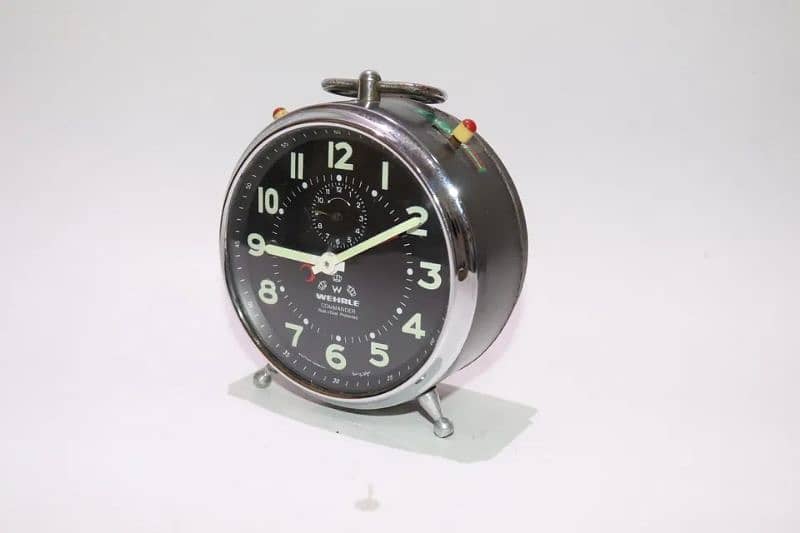 Vintage WeHrle Alarm Clock Commander Jewelled 1