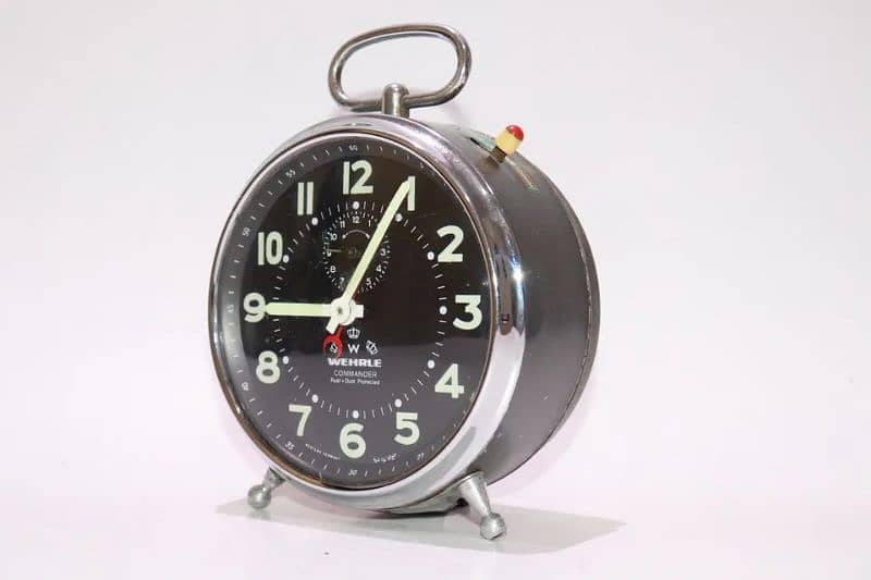 Vintage WeHrle Alarm Clock Commander Jewelled 2