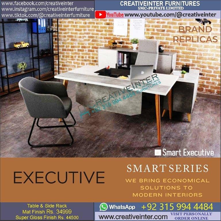 Executive Table L Shape Chair Reception Desk Meeting Conference Work 2