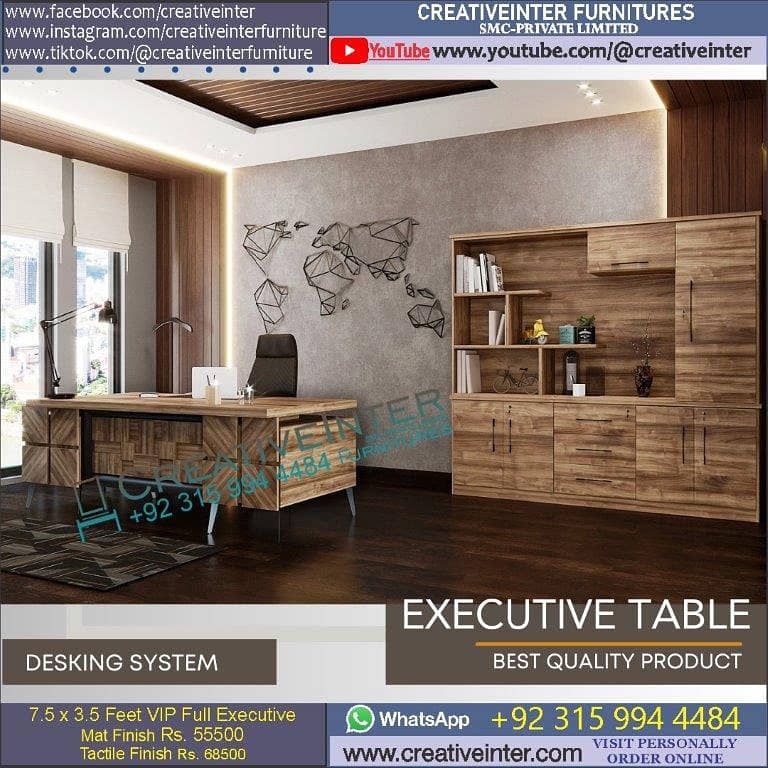 Executive Table L Shape Chair Reception Desk Meeting Conference Work 7