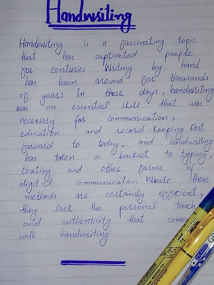 Hand writing assignment work 0