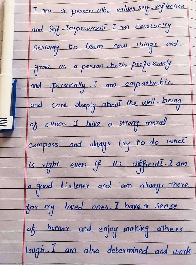 Hand writing assignment work 4