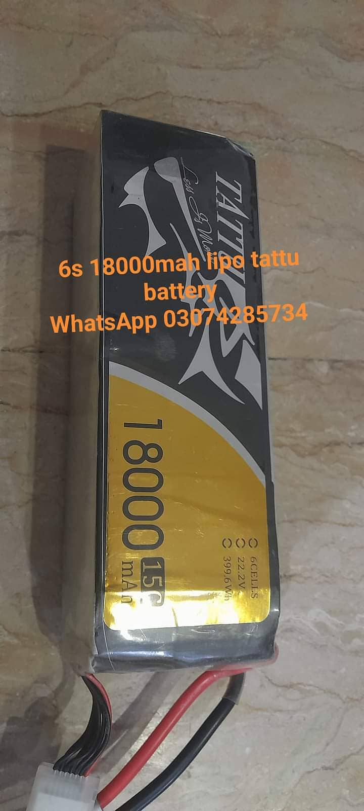6s 18000mah tattu battery for agriculture homemade drone 1
