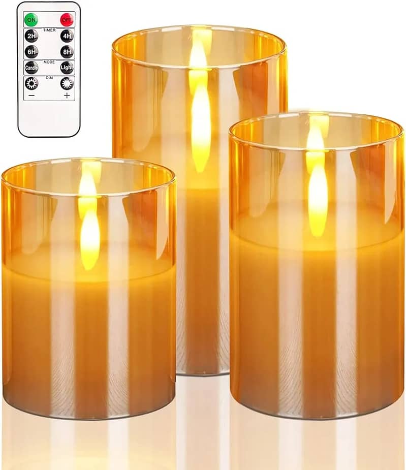Flameless Candles with Light Strip 0