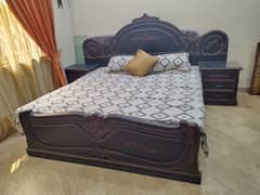 complete bed set  side table and dressing table