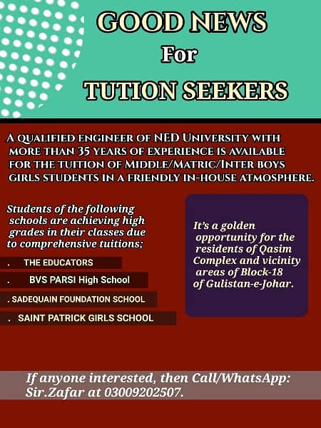 Online Tuition Available! 0