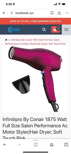 Infiniti pro coneair dryer for professionals 2