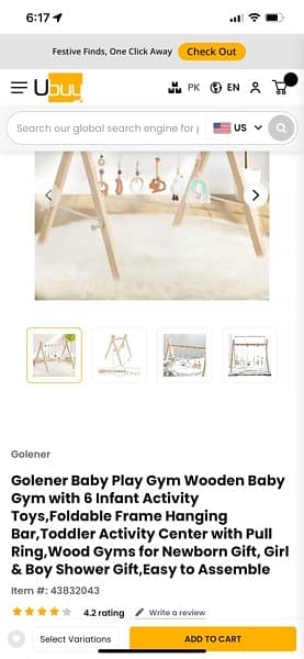 play gym wooden imported 2