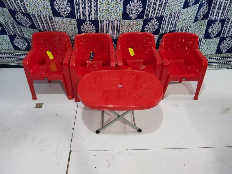Table/Plastic chairs | Chair table set /| Out door chairs 2
