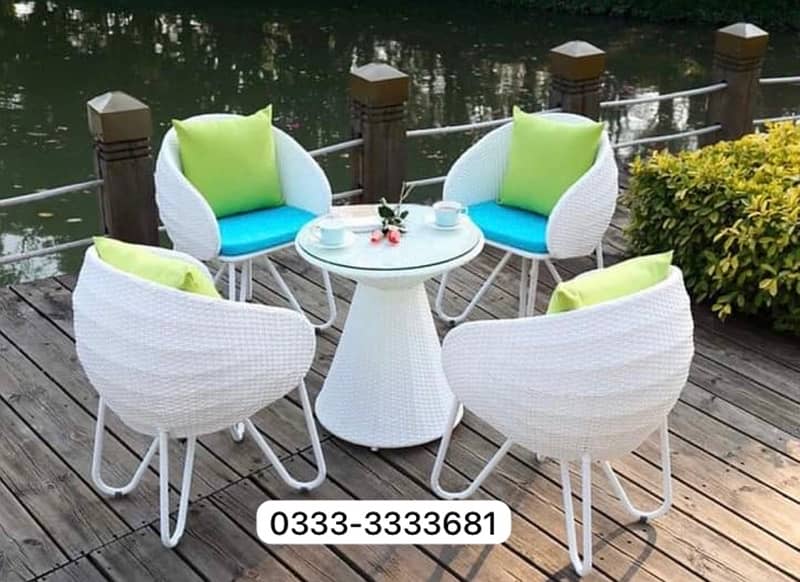 Heaven Cafe chairs Upvc material Rattan furniture 6