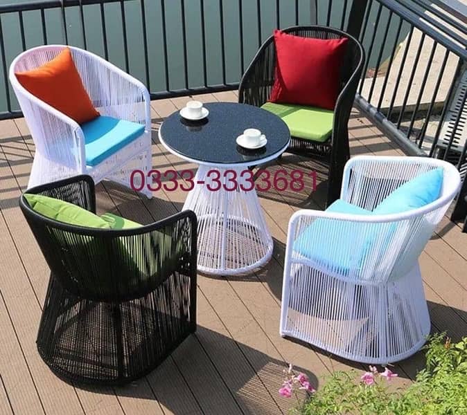 Heaven Cafe chairs Upvc material Rattan furniture 9