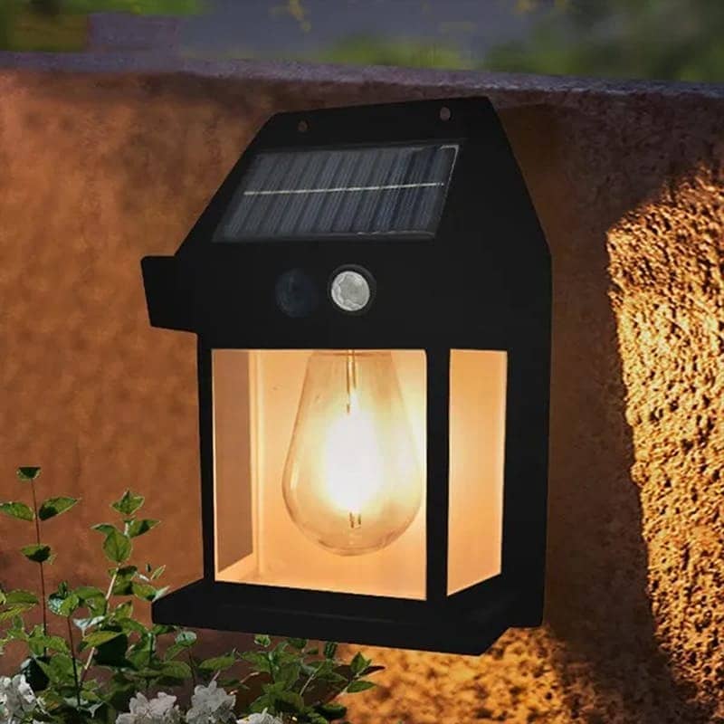Outdoor Solar Wall Lamp Waterproof Tungsten Filament Lamp Induction 0