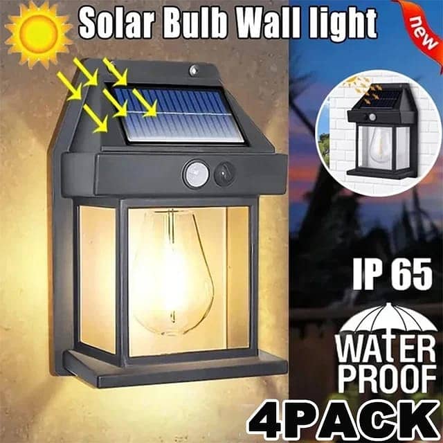 Outdoor Solar Wall Lamp Waterproof Tungsten Filament Lamp Induction 7
