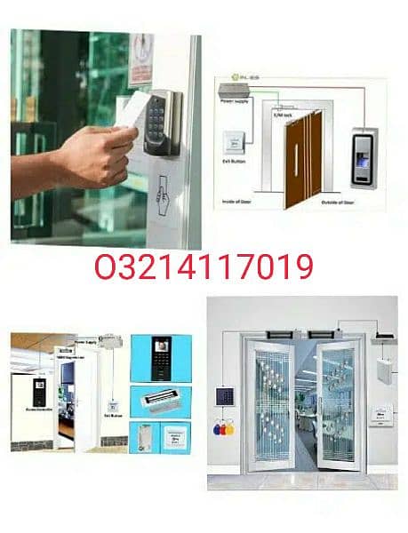 finged Electric Door lock Card code magnetic access Control 0