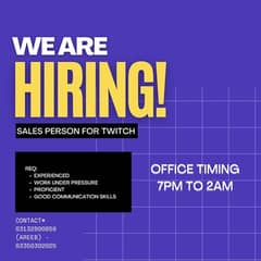 Looking for and experienced Discord and Twitter sales professional! 0
