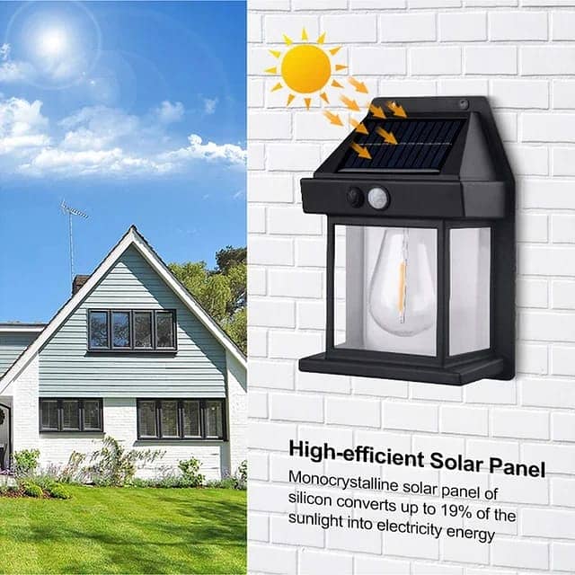 Outdoor Solar Wall Lamp Waterproof Tungsten Filament Lamp Induction 10