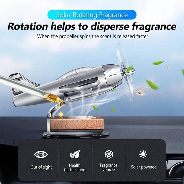 Car Air Freshener, Solar Energy Rotating Aromatherapy Aviation