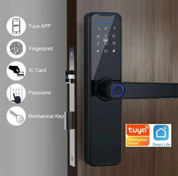 smart wifi fingerprint electric door lock tuya access control system 0