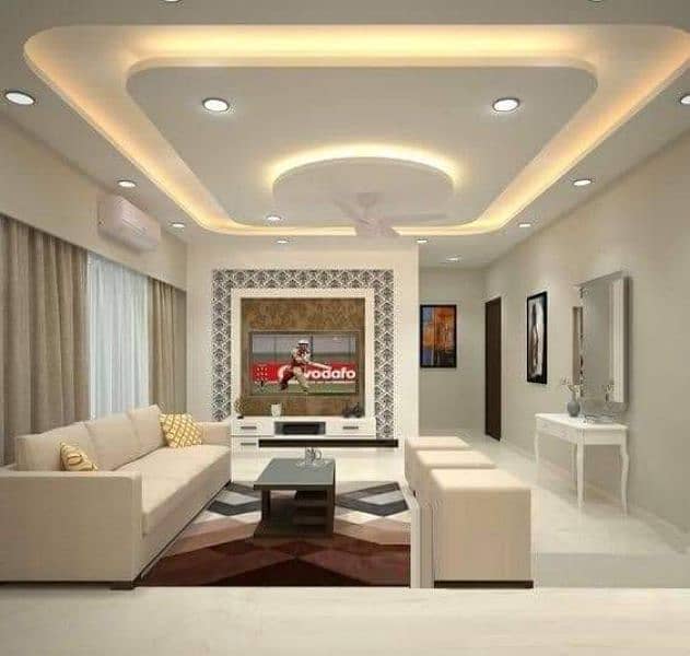 Gypsum board ceiling,PVC panel ceiling,panaflex,LCD rack,tv unit,pop d 14