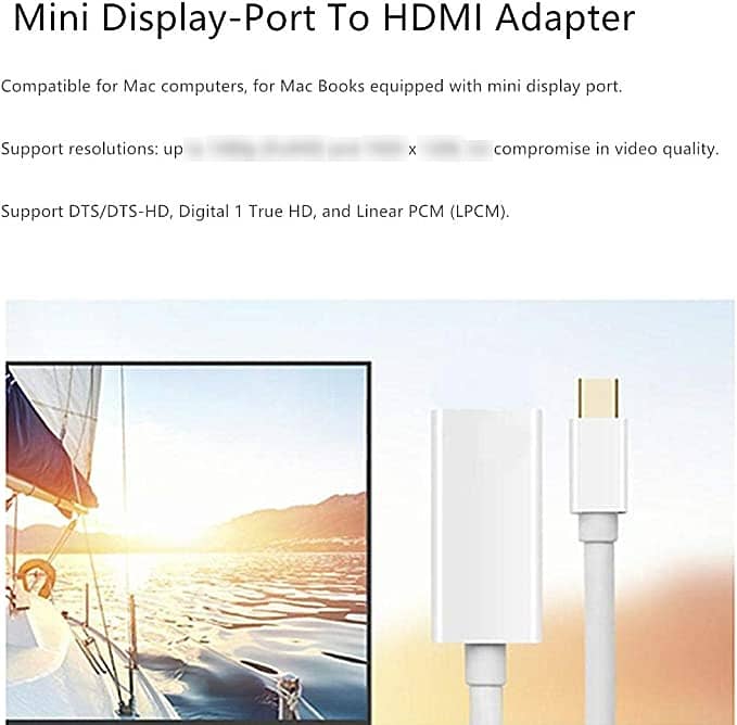 Mini DisplayPort DP to HDMI 5