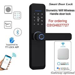 Smart Fingerprint Wifi wireless Handle door lock home security system 0