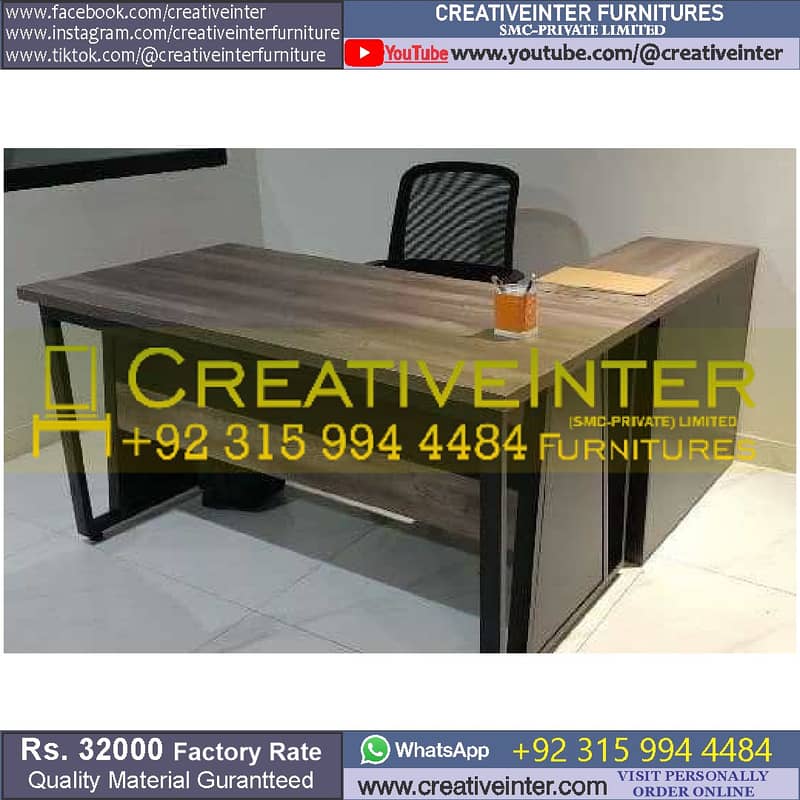 Metal Office table study desk chair computer working workstation home 3