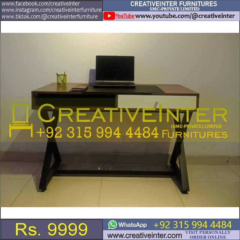 Metal Office table study desk chair computer working workstation home 7