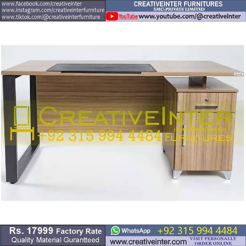Metal Office table study desk chair computer working workstation home 9