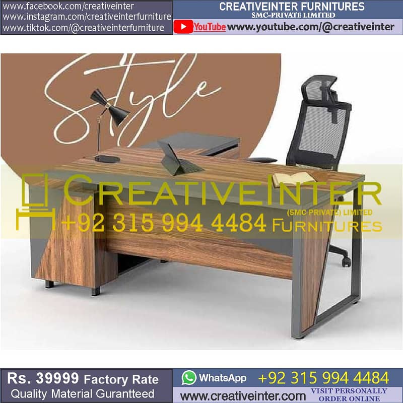 Metal Office table study desk chair computer working workstation home 15