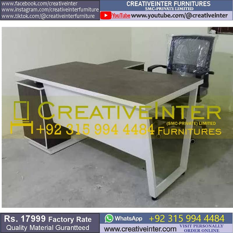 Metal Office table study desk chair computer working workstation home 16