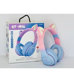 KT-M16 Wireless On-Ear Bluetooth Headset With Cute Ears And LED Light