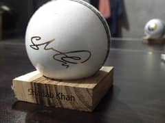 White Hard ball with Shadab Khan's signatures antique pice