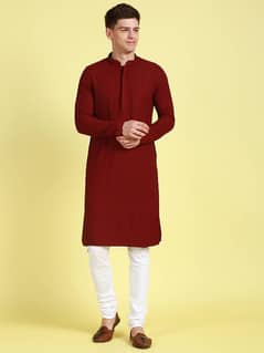 Premium maroon kurta+ cotton  trouser (unstitched) 0