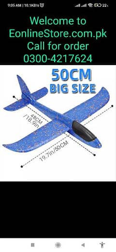 50CM Big Foam Plane Glider Hand Throw Airplane Light Inertial 0