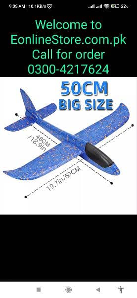 50CM Big Foam Plane Glider Hand Throw Airplane Light Inertial 0