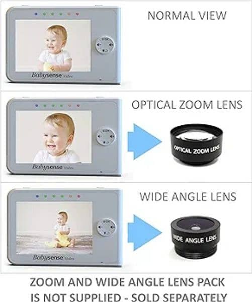 baby sense optical zoom baby monitor 2 cam one monito r 4