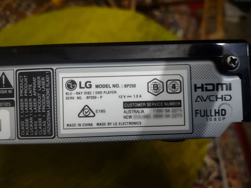 Original LG Blu Ray Player with USB HDD Support BP-250 2018 made 15