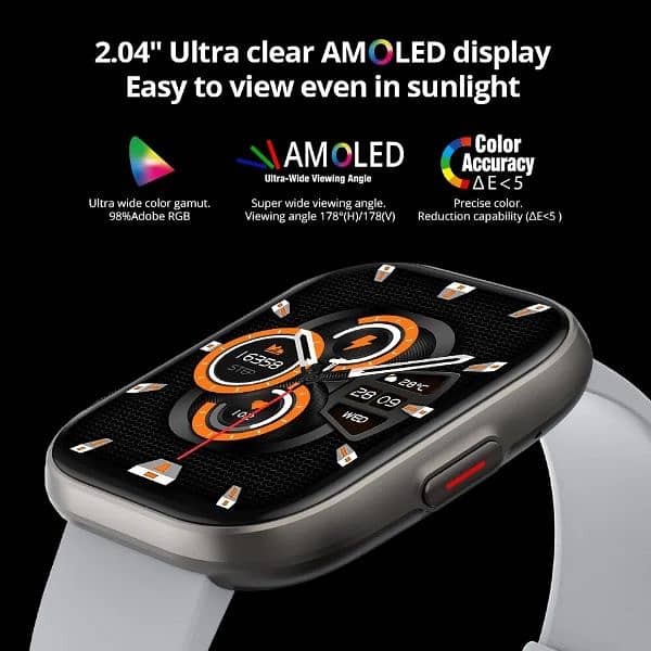 COLMI P68 Smartwatch 2.04″ screen, AMOLED Display, Always On Display 1