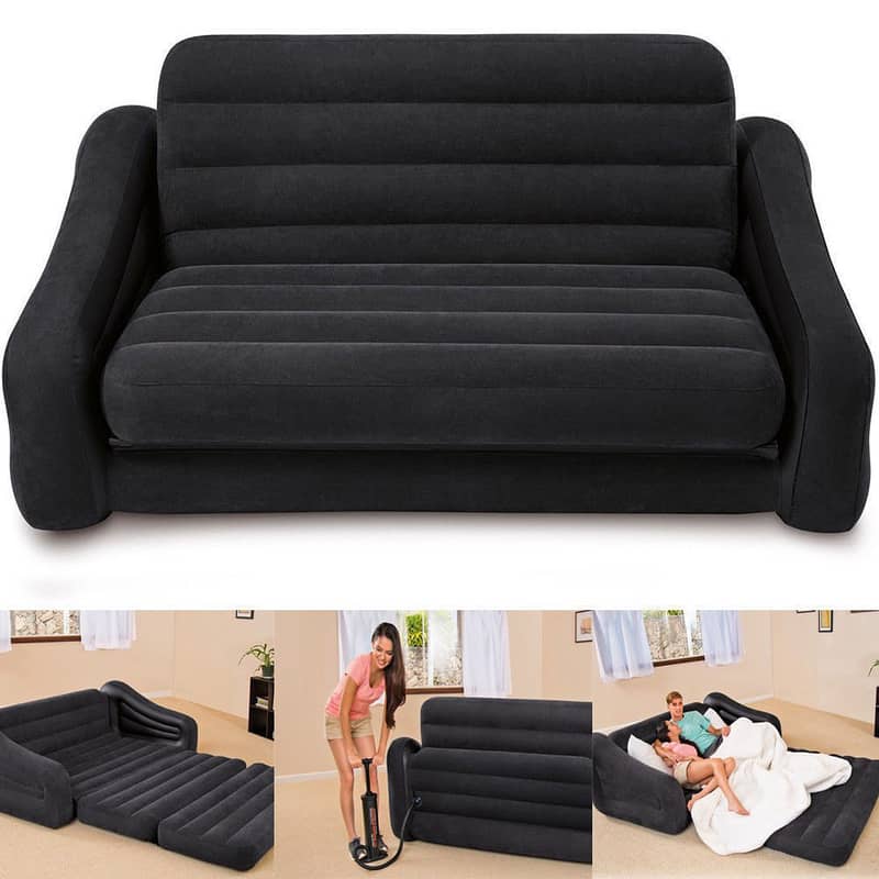 Intex Inflatable Air Sofa Combed Sleeper Queen Size 03020062817 0