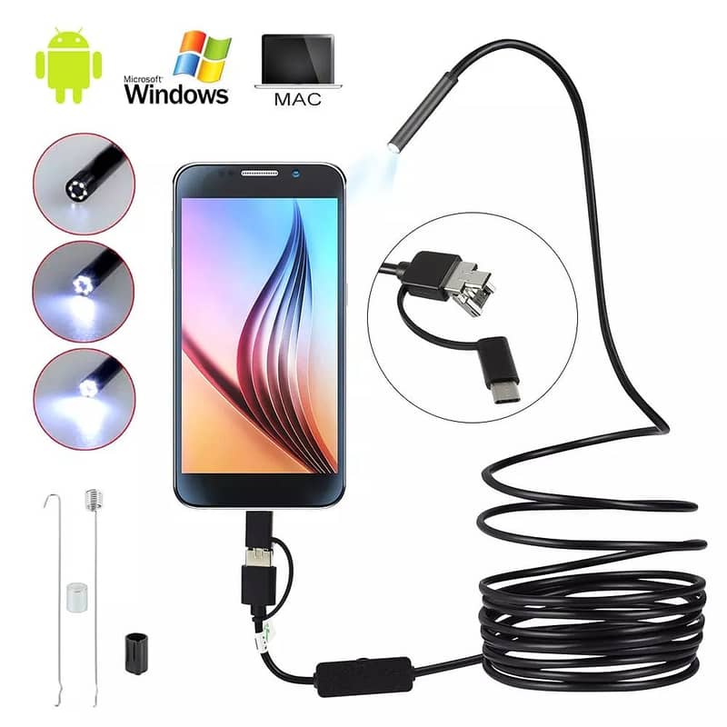 Endoscop 3.5M Wire Lens 3-in-1 Micro USB Type C Waterproof 03020062817 0