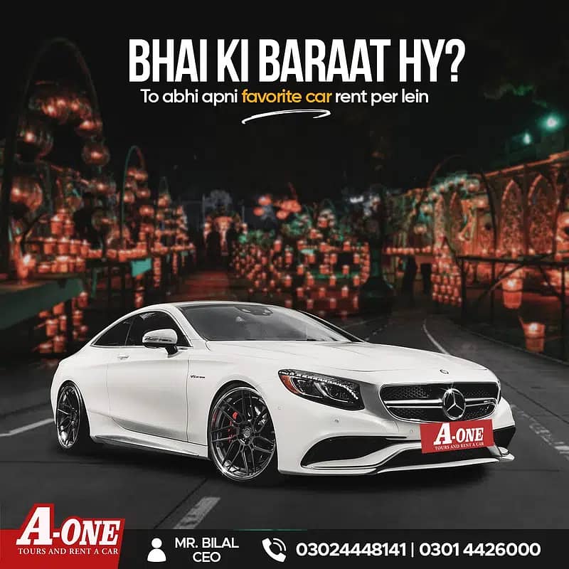 Rent a car in lahore with & without driver 24/7 Car Rental Rent a car 16