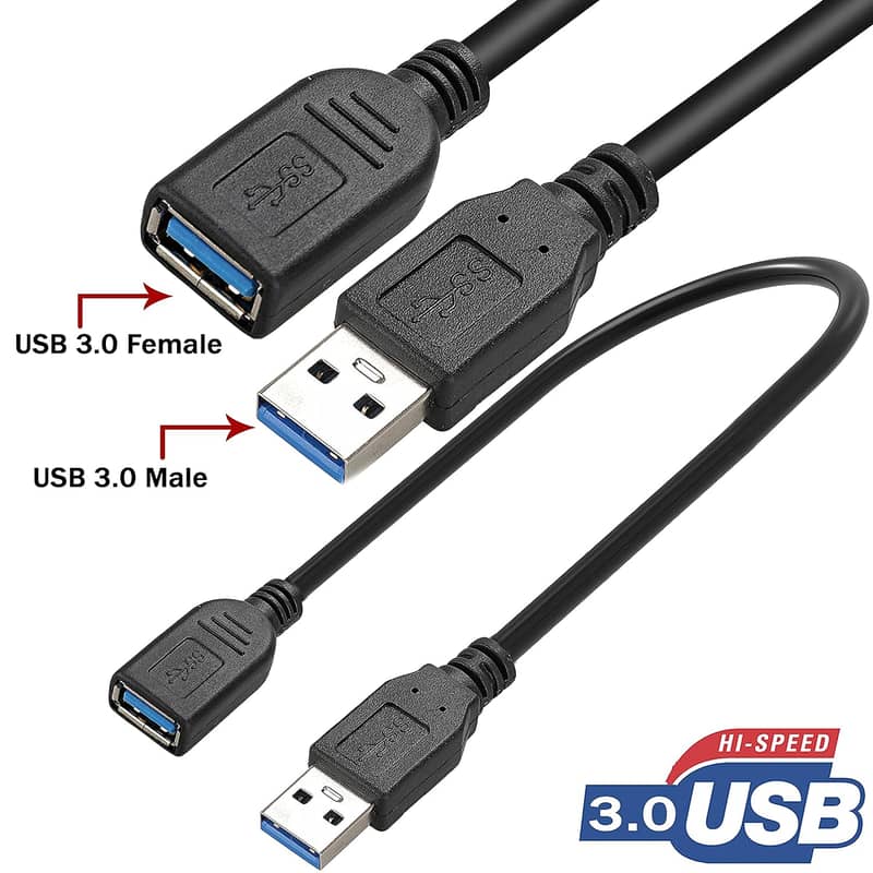 10O%Original USB 3.0 4 Port Smart Hub,USB 3.0 Male/ Male/Female Cable 9